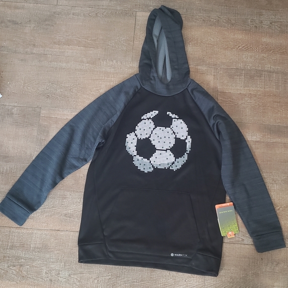 tek gear Other - Tek Gear warm Tek grey heather & black soccer ball hooded sweatshirt L 14-16)